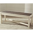 Ashley Bolanburg Large Upholstered Dining Bench in White and Brown