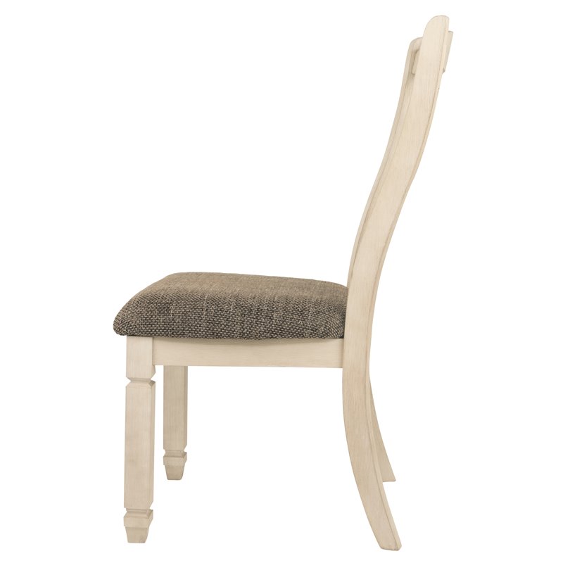 Ashley Furniture Bolanburg Upholstered Dining Side Chair In Antique White