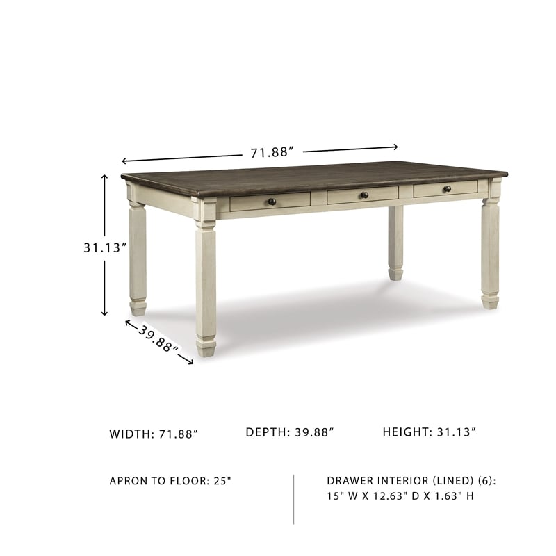 Signature Design by Ashley Bolanburg Dining Table in White