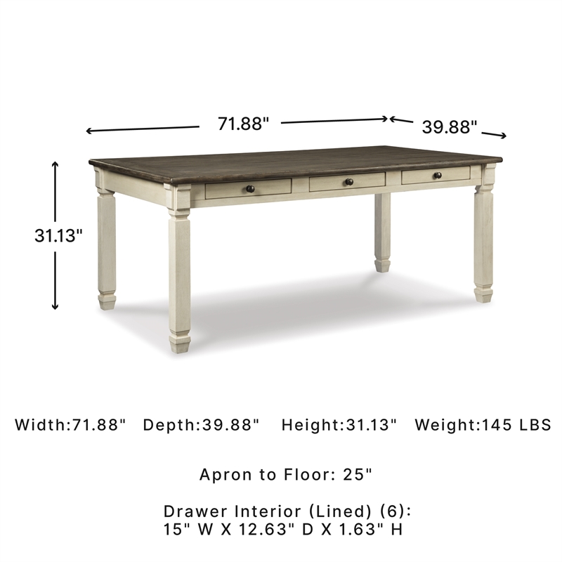 Signature Design by Ashley Bolanburg Dining Table in White