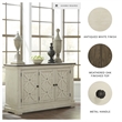 Ashley Furniture Furniture Bolanburg Server in Antique White and Weathered Oak