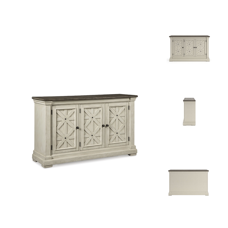 Ashley Furniture Furniture Bolanburg Server in Antique White and Weathered Oak