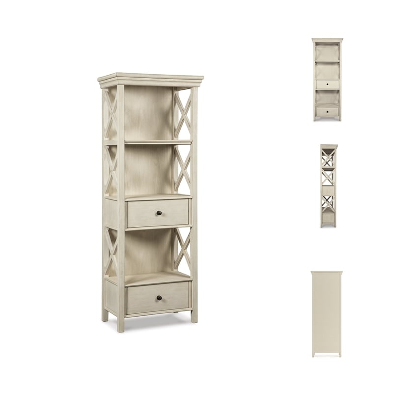 Ashley Furniture Bolanburg 3-Shelf Engineered Wood Bookcase in Antique White