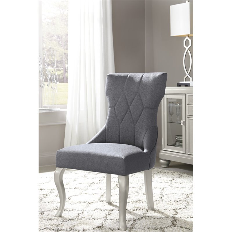 Ashley Cayne Upholstered Dining Chair In Dark Gray D650 01 Ashley Cayne Upholstered Dining Chair In Dark Gray