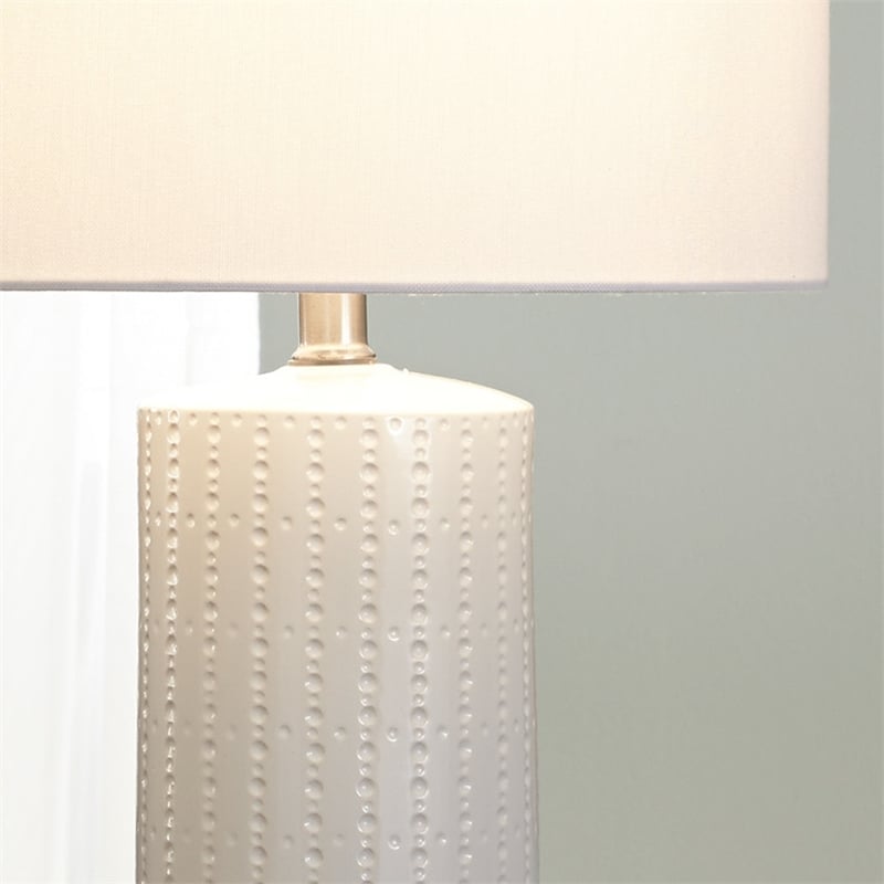 Signature Design by Ashley Steuben Ceramic Table Lamp in White (Set of 2)