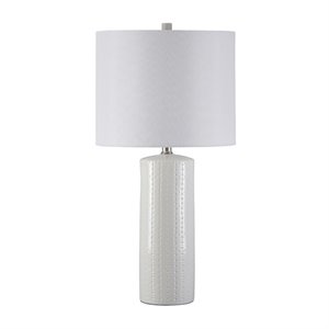ashley furniture steuben ceramic table lamp in white (set of 2)