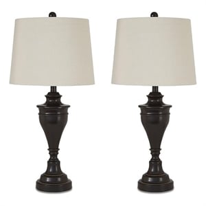 Signature Design by Ashley Darlita Metal Table Lamp in Bronze (Set of 2)