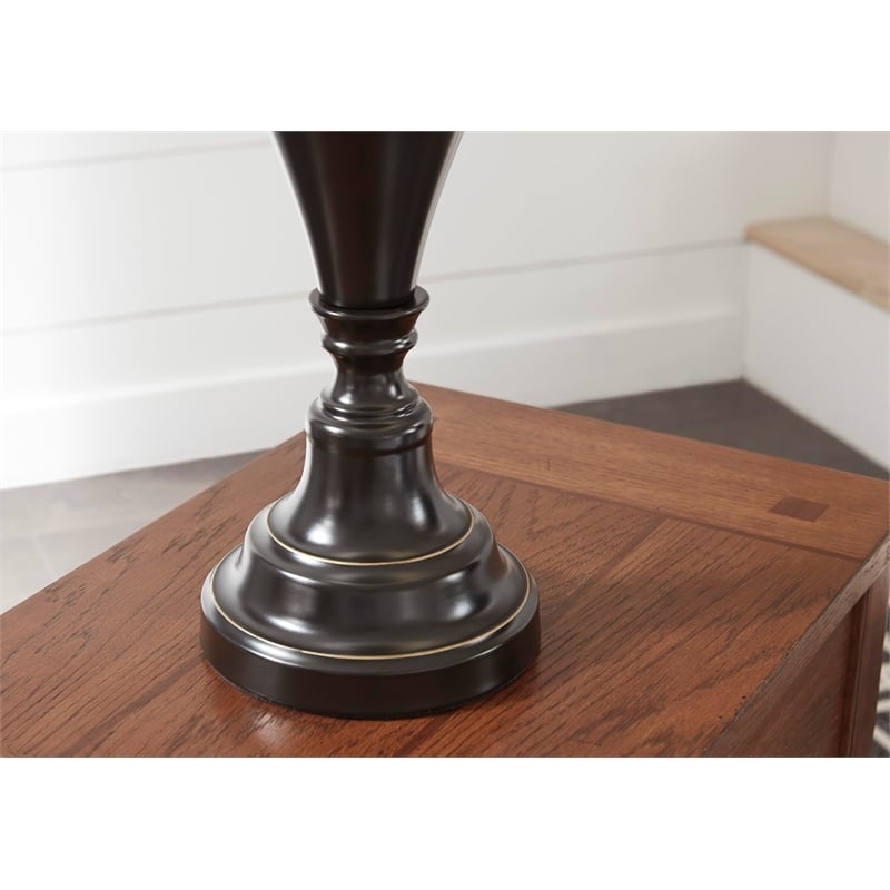 Signature Design by Ashley Darlita Metal Table Lamp in Bronze (Set of 2)