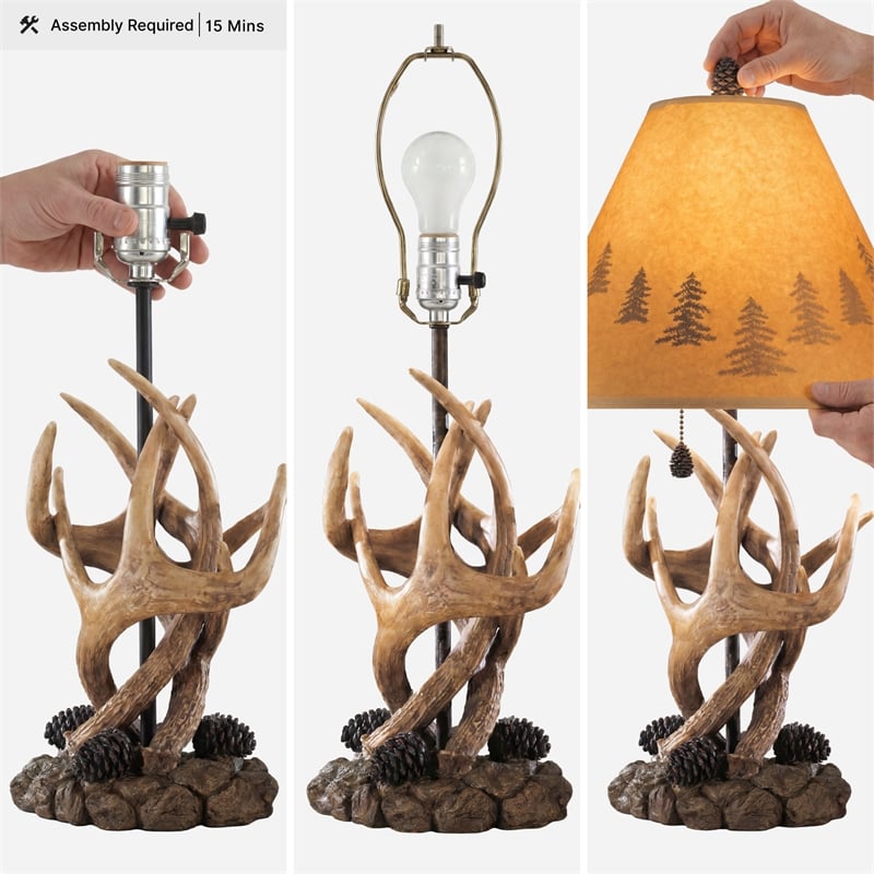 Signature Design by Ashley Derek Poly Table Lamp in Brown (Set of 2)