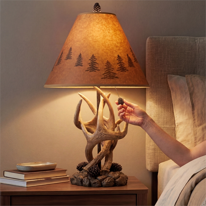 Signature Design by Ashley Derek Poly Table Lamp in Brown (Set of 2)