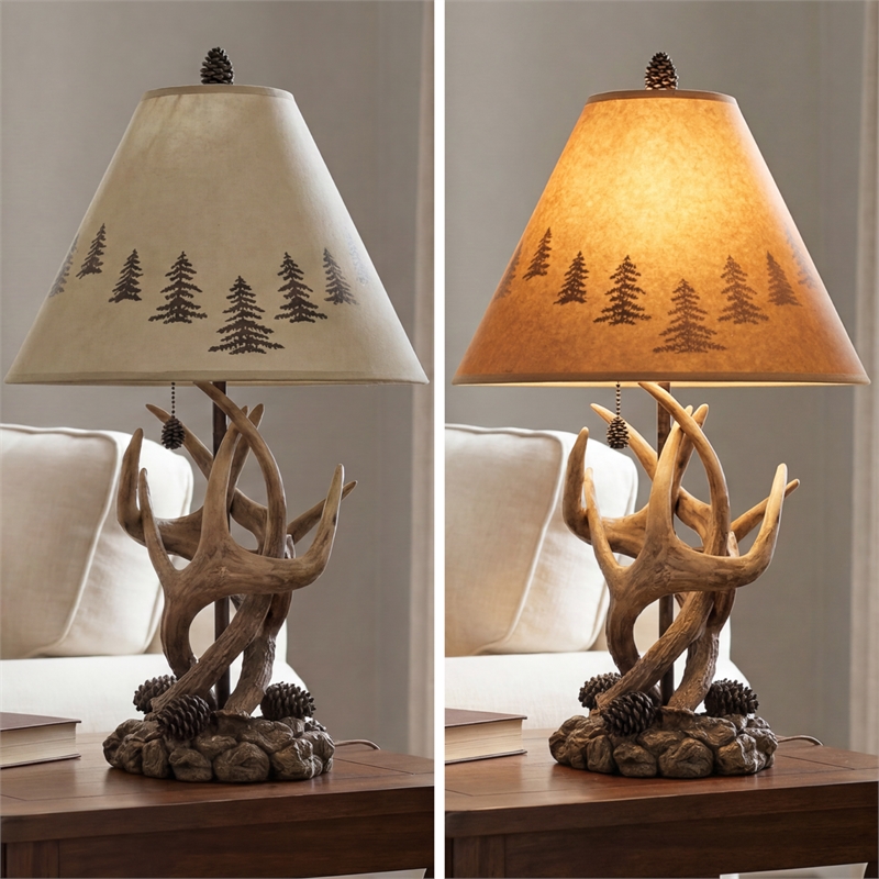 Signature Design by Ashley Derek Poly Table Lamp in Brown (Set of 2)