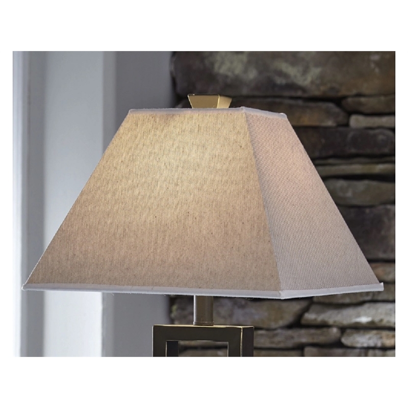 Ashley Furniture Deidra Metal Table Lamp with Fabric Shade in Black (Set of 2)