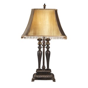 Ashley Desana Poly Table Lamp in Dark Brown and Gold (Set of 2)