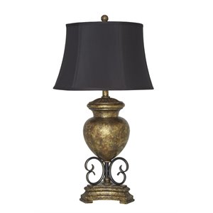 Ashley Archwood Poly Table Lamp in Black and Gold