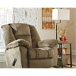 Ashley Furniture Shianne Metal and Wood Tray Floor Lamp w/Fabric Shade in Black