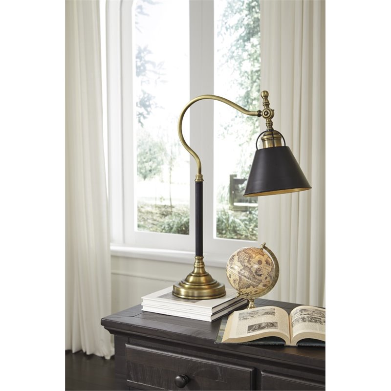 Ashley Arvid Metal Desk Lamp In Black And Gold L734212 Ashley Arvid Metal Desk Lamp In Black And Gold