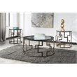 Ashley Furniture Frostine 3 Piece Coffee Table Set in Dark Bronze