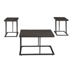 ashley furniture airdon 3 piece coffee table set in bronze