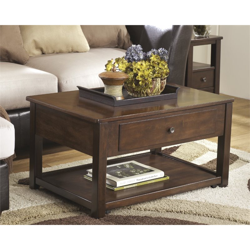 Ashley Furniture Marion Lift Top Coffee Table In Dark Brown T477 9