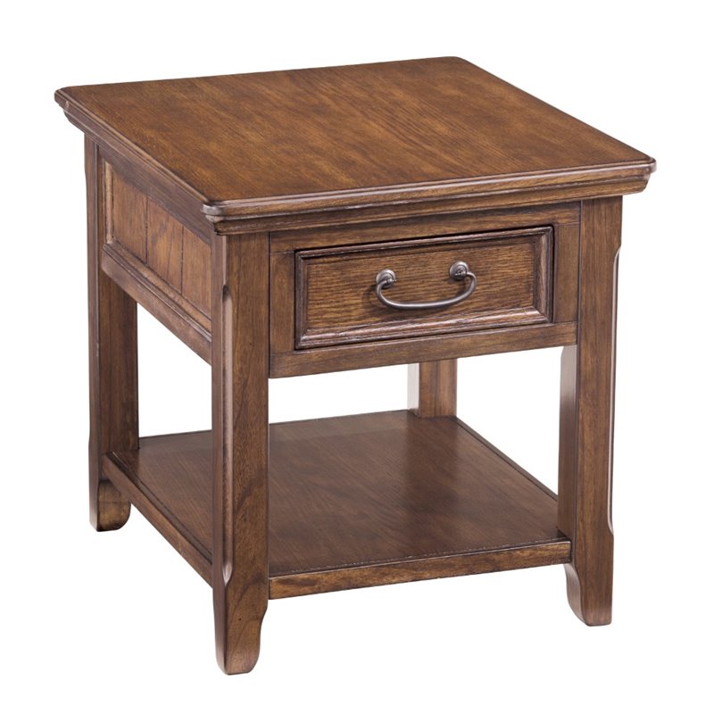 Ashley Furniture Woodboro End Table in Dark Brown