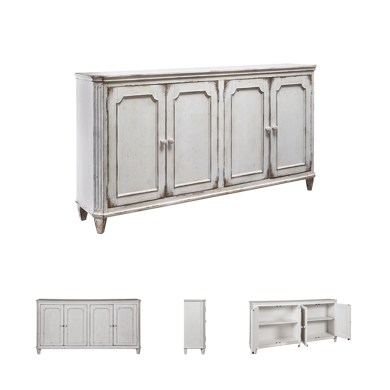 Ashley Furniture Mirimyn Engineered Wood Accent Cabinet in Antique White