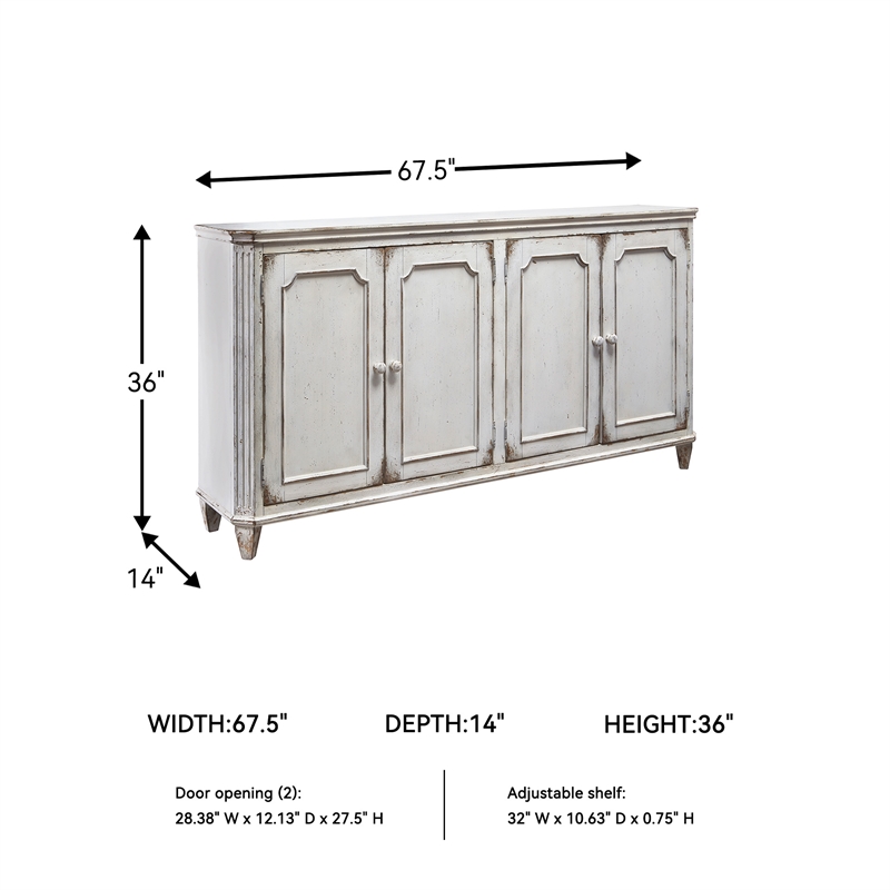 Ashley Furniture Mirimyn Engineered Wood Accent Cabinet in Antique White
