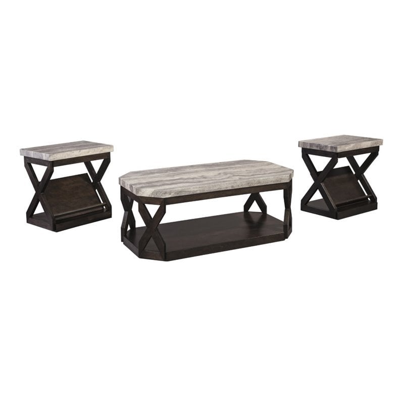 Ashley Furniture Radilyn 3 Piece Coffee Table Set In Grayish Brown   1456688 L 