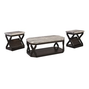 ashley furniture radilyn 3 piece coffee table set in grayish brown