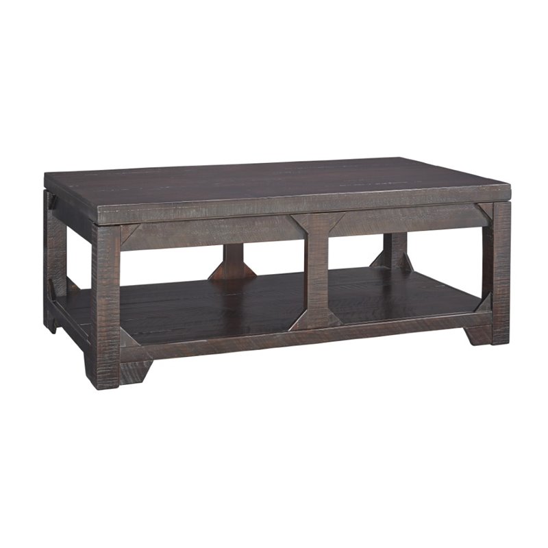 Ashley Furniture Rogness Lift Top Coffee Table in Rustic Brown
