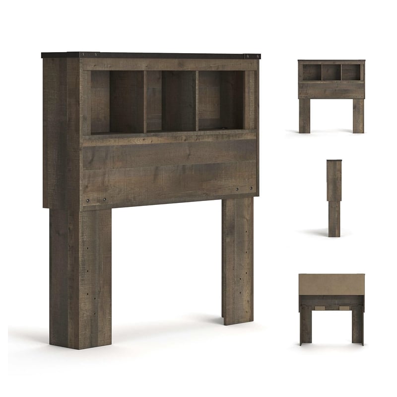 Signature Design by Ashley Trinell Wood Twin Bookcase Headboard in Brown