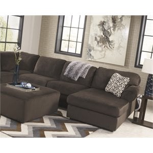 Ashley Jessa Place 3 Piece Left Facing Sectional in Chocolate