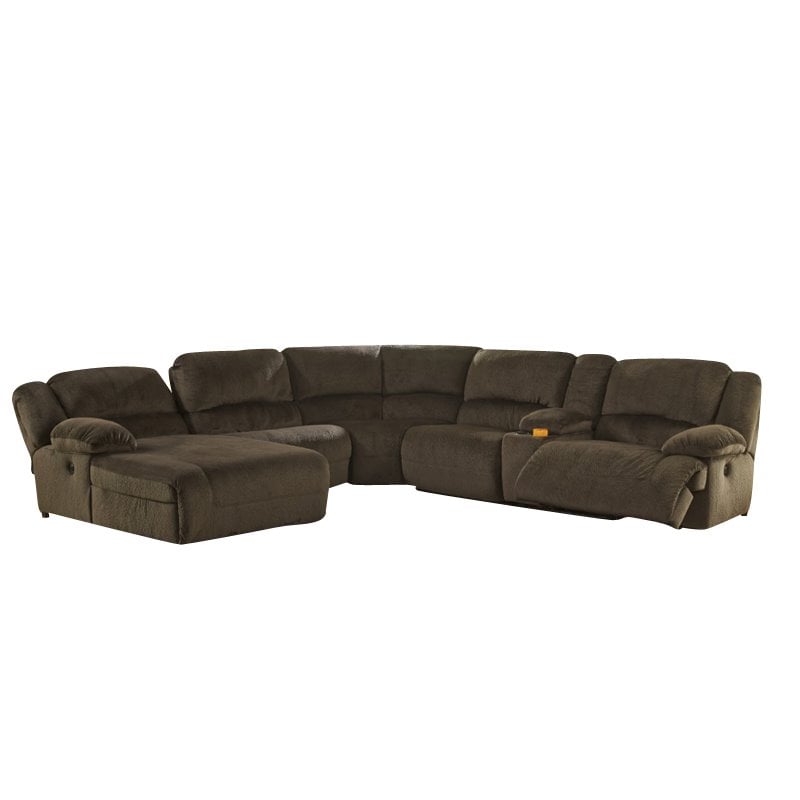 Ashley Toletta 6 Piece Power Reclining Sectional in Chocolate 56701