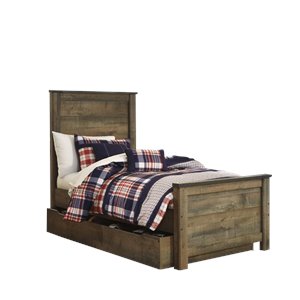 ashley trinell panel bed with trundle in brown