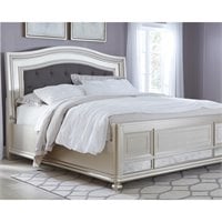 Ashley Furniture Coralyne California King Upholstered Bed In Silver B650 56 158 94 Kit