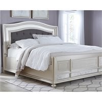 Ashley Furniture Coralyne Queen Upholstered Bed In Silver B650 54 157 96 Kit