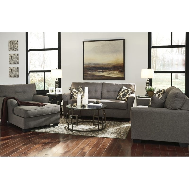 Ashley Furniture Tibbee 3 Piece Sofa Set in Slate