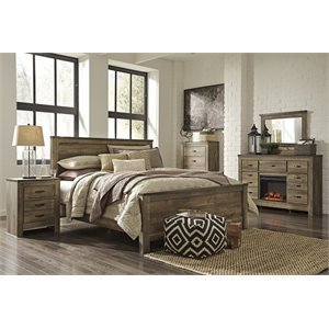 ashley trinell 5 piece panel bedroom set in brown