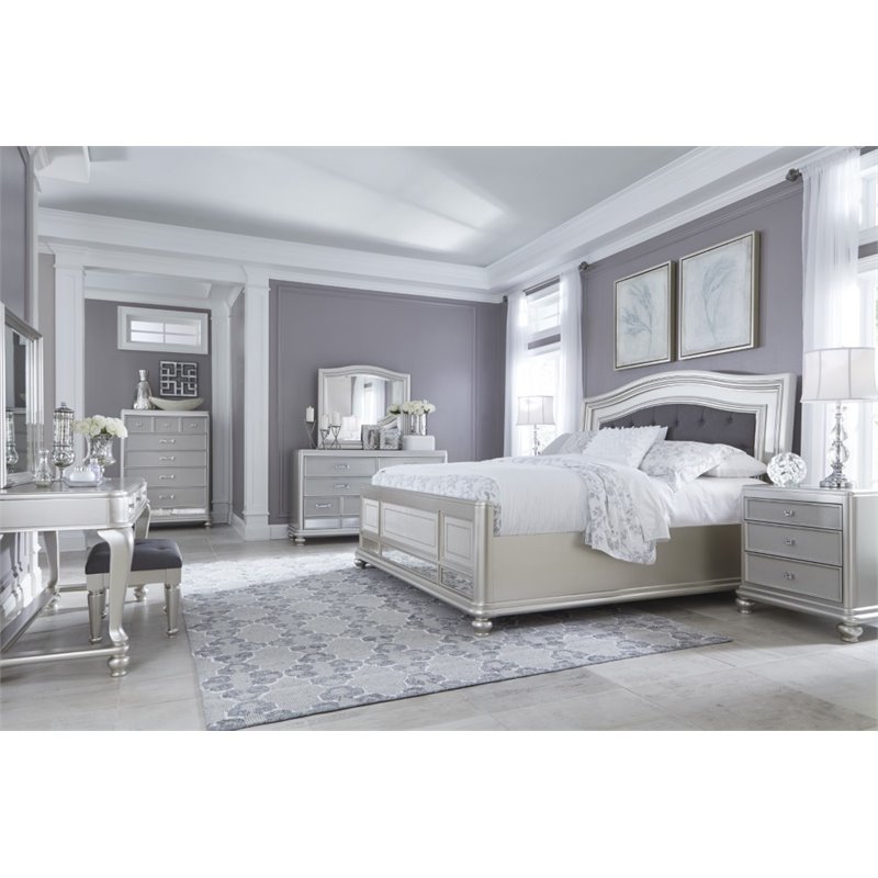 Ashley Furniture Coralayne 8 Piece Queen Bedroom Set In Silver