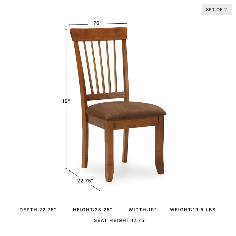 Ashley Berringer Microfiber Upholstered Dining Side Chair in Rustic Brown