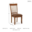 Ashley Berringer Microfiber Upholstered Dining Side Chair in Rustic Brown