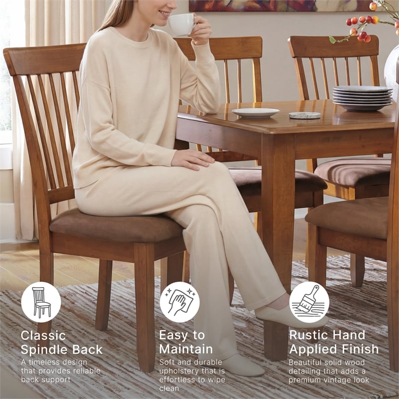 Ashley Berringer Microfiber Upholstered Dining Side Chair in Rustic Brown