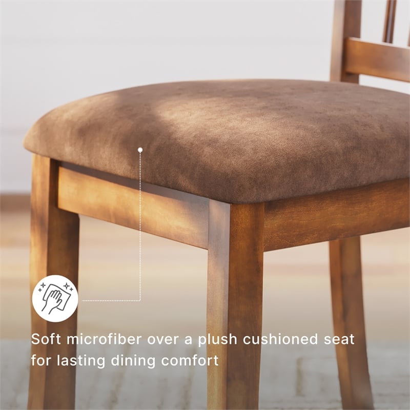 Ashley Berringer Microfiber Upholstered Dining Side Chair in Rustic Brown