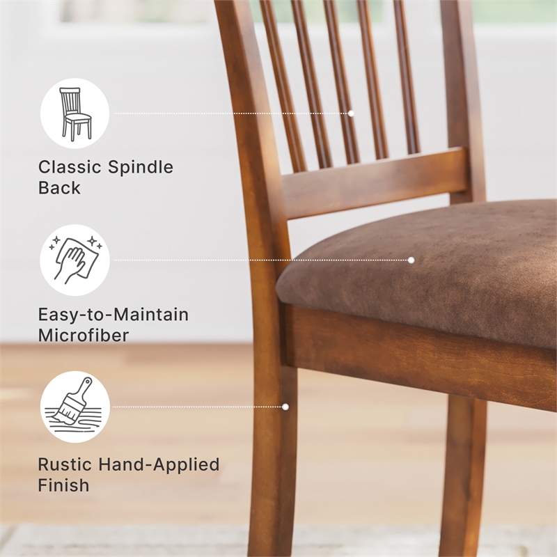 Ashley Berringer Microfiber Upholstered Dining Side Chair in Rustic Brown