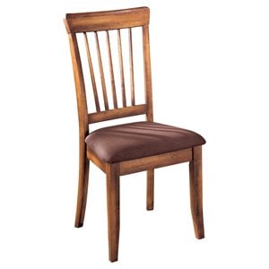 ashley berringer microfiber upholstered dining side chair in rustic brown