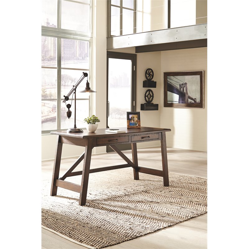 Ashley Furniture Baldridge Home Office Desk In Rustic Brown H675 44 Home Office Desk In Rustic Brown
