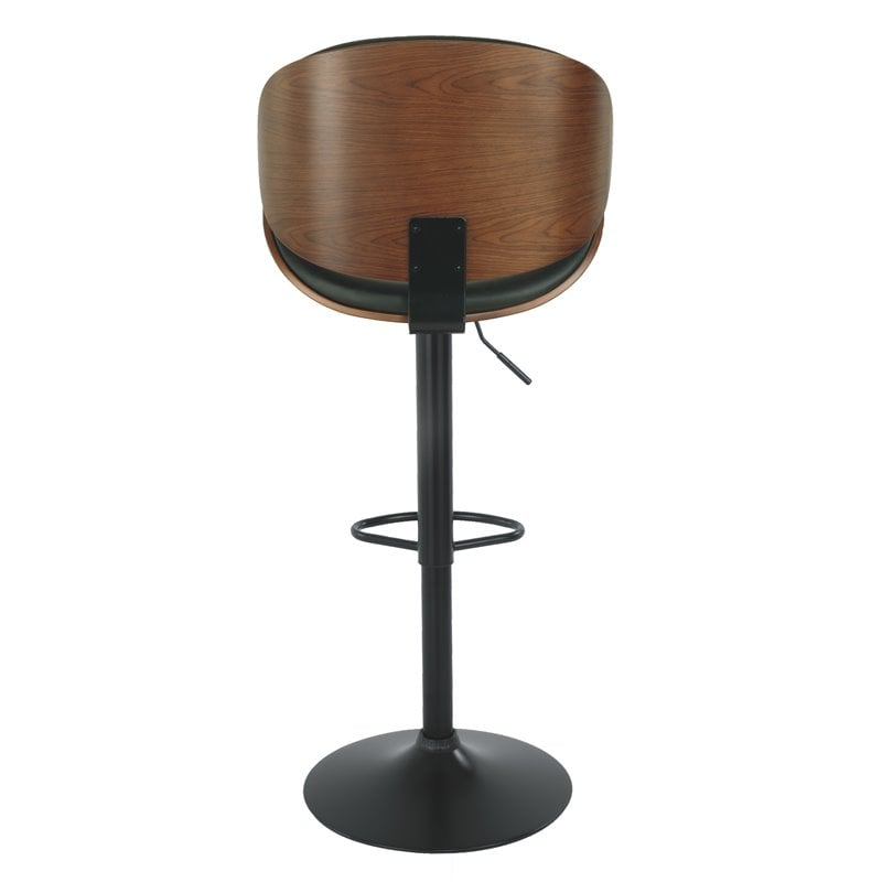 Ashley Furniture Bellatier Adjustable Faux Leather Upholstered Barstool in Black