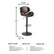 Ashley Furniture Bellatier Adjustable Faux Leather Upholstered Barstool in Black