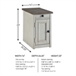 Ashley Furniture Bolanburg Solid Wood End Table with USP Port Gray/Antique White