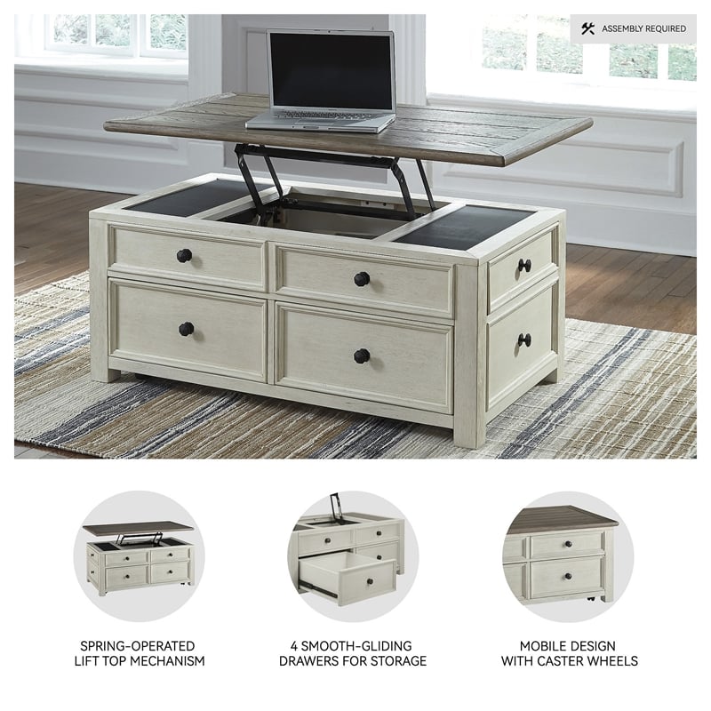 Ashley Furniture Bolanburg Engineered Wood Lift-Top Cocktail Table in Two-Tone