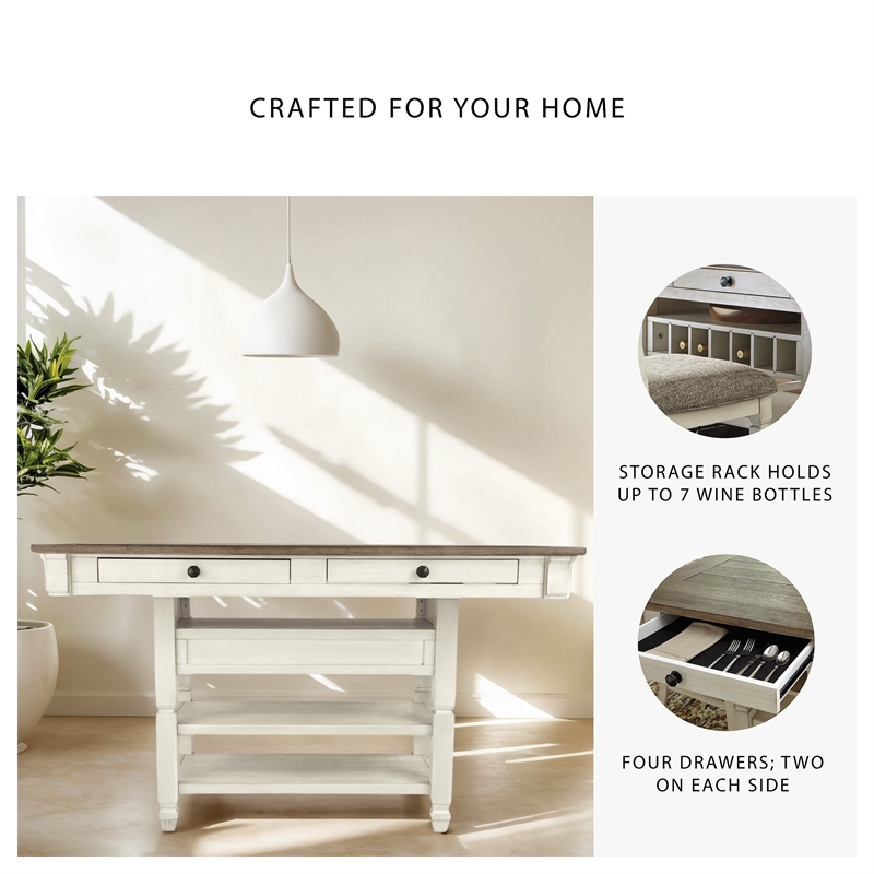 Ashley Bolanburg Engineered Wood Counter Height Dining Table in Two-Tone